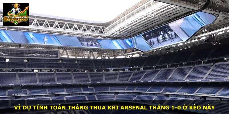 Ví dụ tính toán thắng thua khi Arsenal thắng 1-0 ở kèo này